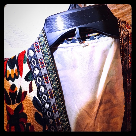 SheIn Jackets & Blazers - Kimono Coat Open Front w Tribal Print Tape Detail